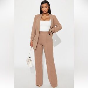 Petite Victoria High Waisted Dress Pants - Taupe